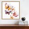 Butterfly Fly Away I by PI Gallerie 16-in. W x 16-in. H. Canvas Wall Art Print Framed in Natural